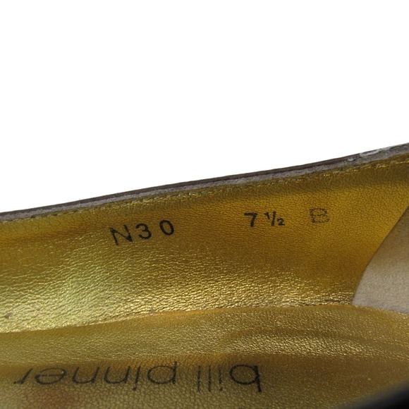 Bill Pinner Caligarius Brown Patent Leather Kitten Heel Pump - Size 7.5 B - Picture 13 of 13